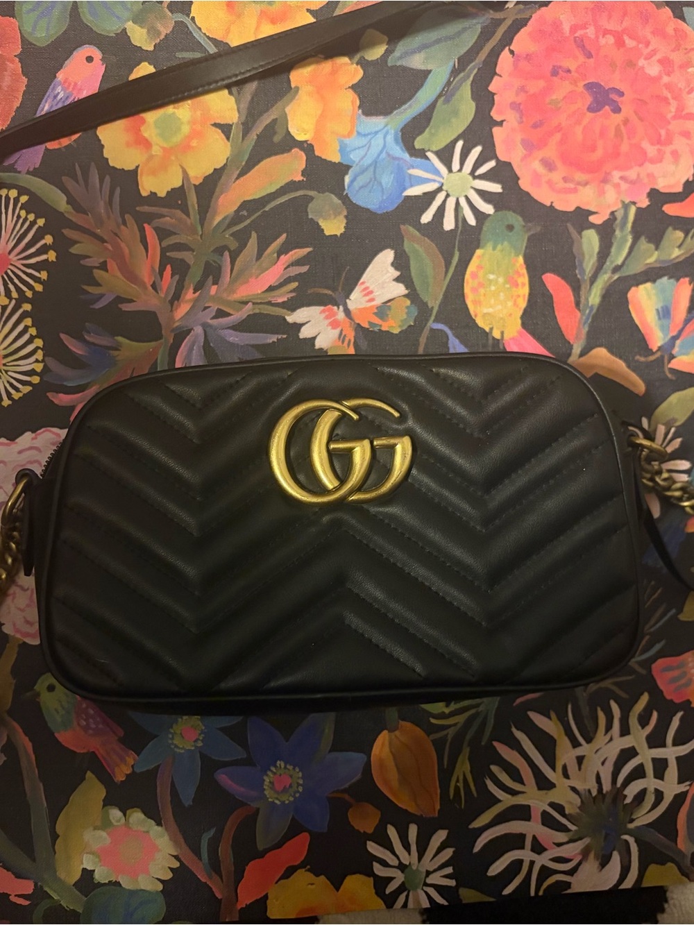 Designer Look Small Black Leather Shoulder Bag Crossbody
